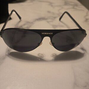 Versace Dark Gray Aviator Sunglasses